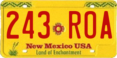 NM license plate 243ROA