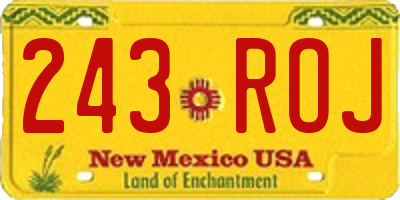 NM license plate 243ROJ