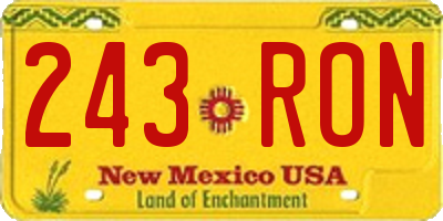 NM license plate 243RON