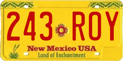 NM license plate 243ROY
