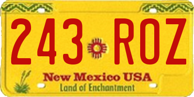 NM license plate 243ROZ