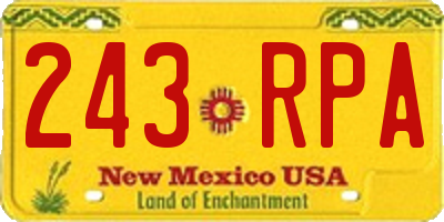 NM license plate 243RPA