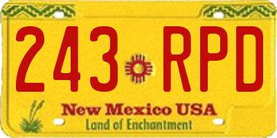 NM license plate 243RPD