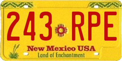 NM license plate 243RPE