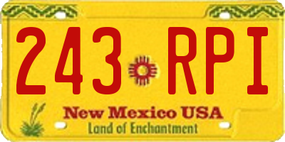 NM license plate 243RPI