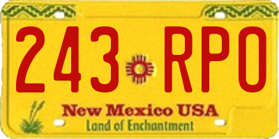 NM license plate 243RPO