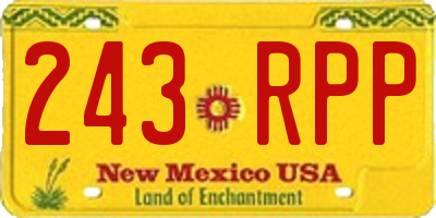 NM license plate 243RPP