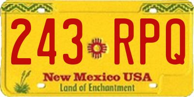NM license plate 243RPQ