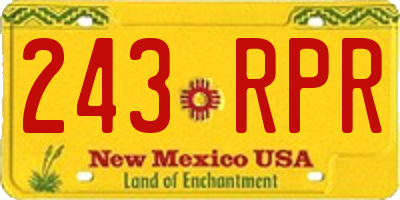 NM license plate 243RPR