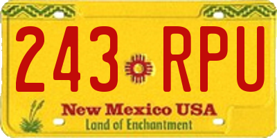 NM license plate 243RPU