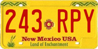 NM license plate 243RPY