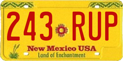 NM license plate 243RUP