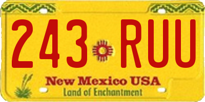 NM license plate 243RUU