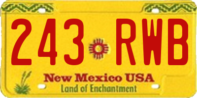 NM license plate 243RWB