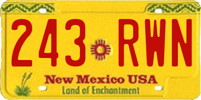 NM license plate 243RWN