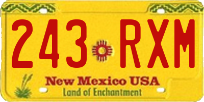 NM license plate 243RXM