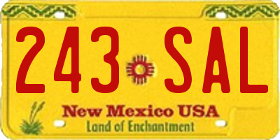 NM license plate 243SAL