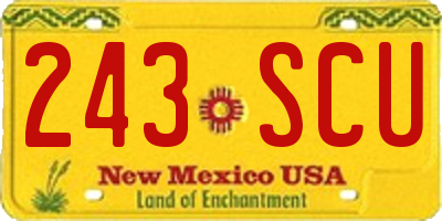 NM license plate 243SCU
