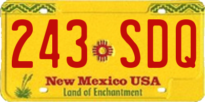 NM license plate 243SDQ
