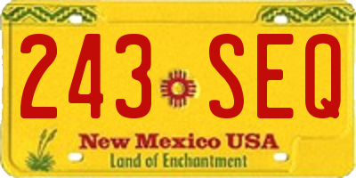 NM license plate 243SEQ