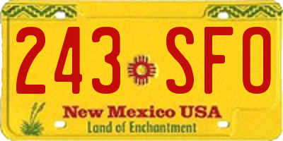 NM license plate 243SFO