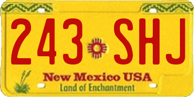 NM license plate 243SHJ