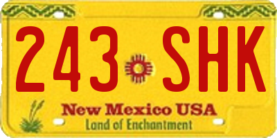 NM license plate 243SHK