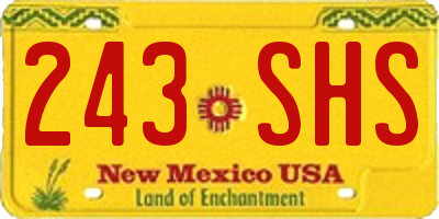 NM license plate 243SHS