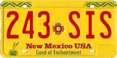 NM license plate 243SIS