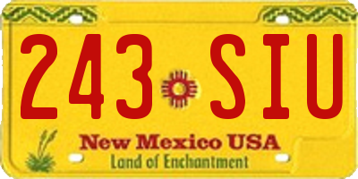 NM license plate 243SIU