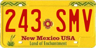 NM license plate 243SMV