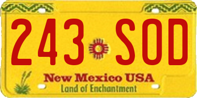 NM license plate 243SOD