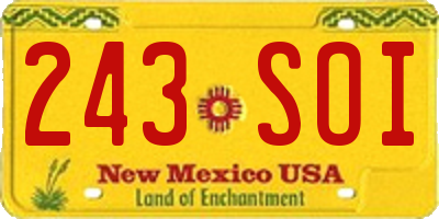 NM license plate 243SOI