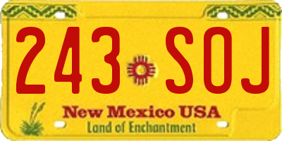 NM license plate 243SOJ