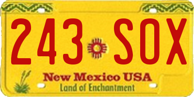 NM license plate 243SOX