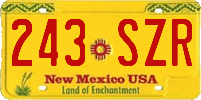 NM license plate 243SZR