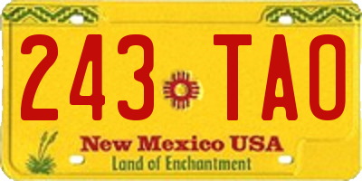 NM license plate 243TAO