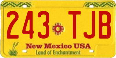 NM license plate 243TJB