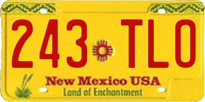 NM license plate 243TLO