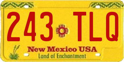 NM license plate 243TLQ