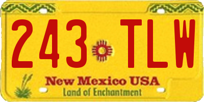 NM license plate 243TLW
