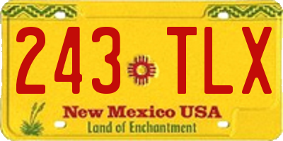 NM license plate 243TLX