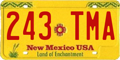 NM license plate 243TMA