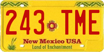 NM license plate 243TME