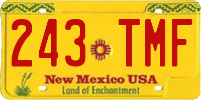 NM license plate 243TMF