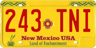NM license plate 243TNI