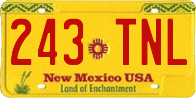 NM license plate 243TNL