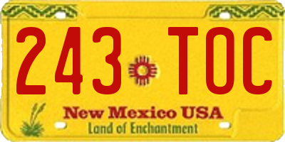 NM license plate 243TOC