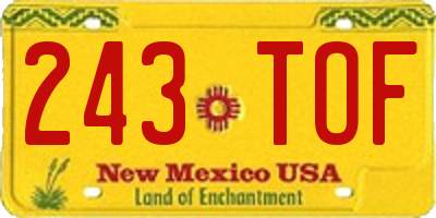 NM license plate 243TOF