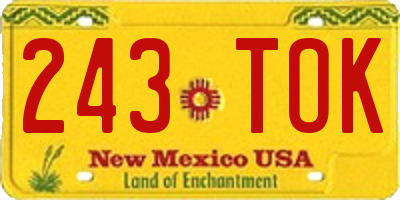 NM license plate 243TOK